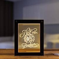 I Love My Bichon Frise Dog USB LED Lighting Acrylic Text Photo Picture Frames Funny Cute Puppy LED Table Desk Night Light Desk Lamp Pet Lover Gift Home Room Decor
