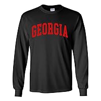 Mens Georgia College Football UGA Long Sleeve T-Shirt Graphic Tee