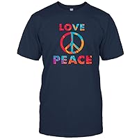 Peace Sign Love 60s 70s Tie Dye Hippie Costume Men Short Graphic T-Shirt