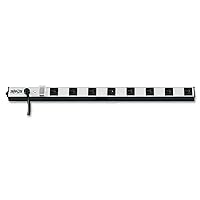 Tripp Lite 8 Outlet Bench & Cabinet Power Strip, 24 in. Length, 15ft Cord with 5-15P Plug, (PS2408) Black
