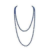 GRACE JUN Luxury Fashion Glass Simulated Pearl for Women Party Handmade Long Pearl Necklace 55