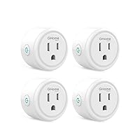 Mini Plug Compatible with Alexa and Google Home, WiFi Outlet Socket Remote Control with Timer Function, Only Supports 2.4GHz Network, No Hub Required, ETL FCC Listed (4 Pack), White