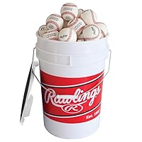 Rawlings | Official League Competition Grade Baseballs | ROLB1X | Game/Practice Use | Youth/14U | Bucket | 24 Count