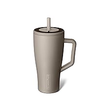 BrüMate Era 30 oz Tumbler with Handle and Straw | 100% Leakproof Insulated Tumbler with Lid and Straw | Made of Stainless Steel | Cup Holder Friendly Base | 30oz (Mocha)