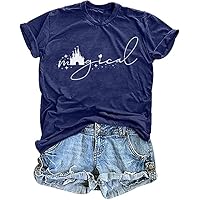 Magical Shirt for Women Funny Family Vacation Tee Cute Graphic T-Shirt Casual Vacation Short Sleeve Tops