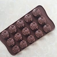 15 Cavity Pig Silicone Mold for Cake Chocolate Ice Tray Panna Cotta Pudding Jello Shot Candy
