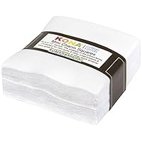 White Kona Solids Mini Charm Pack; 84 100% Cotton 2.5