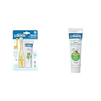 Infant-to-Toddler Training Toothbrush Set with Fluoride-Free Baby Toothpaste & Fluoride-Free Baby Toothpaste, Safe to Swallow, Apple Pear, 1-Pack, 1.4oz/40g, 0-3 Years