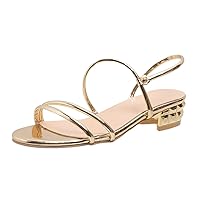 Bow Sandals for Women Size 12 Combination Open Toe Thick Heel Sandals Flip Flops Sandals for Women