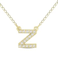 SZUL 1/10 Carat TW Z Initial Diamond Pendant in 10K Yellow Gold