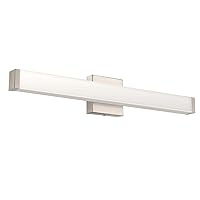 Bathroom Vanity Light Brushed Nickel Square LED 24 inch 14W 4000K Natural White Light Wall Bar Lighting Fixtures Over Mirror (Brushed Nickel, 24inch Dimmable)