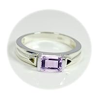 Choose Your Color Natural Gemstone Sterling Silver Statement Ring Band Handmade Jewelry Size 5-12
