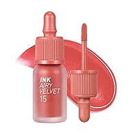 Peripera Ink Airy Velvet Lip Tint, Liquid Lip (0.14 fl oz, 015 SOFT CORAL)