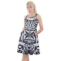 CowCow Womens Skater Dress Tie Dye Print Rainbow Style Summer Knee Length Skater Dress with Pockets, XS-5XL