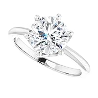 JEWELERYIUM 2 CT Round Cut Colorless Moissanite Engagement Ring, Wedding/Bridal Ring Set, Halo Style, Solid Sterling Silver, Anniversary Bridal Jewelry, Best Gift For Her