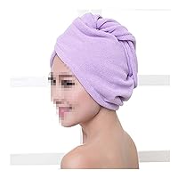 1pcs Microfibre After Shower Hair Drying Wrap Womens Girls Lady's Towel Quick Dry Hair Hat Cap Turban Head Wrap Bathing Tools-Purple,60x20cm