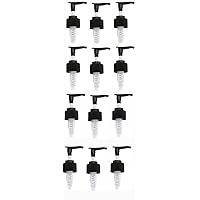 24-410 Black Two Toned Ribbed Lotion Pump Top Closure, 7.50 inch dip Tube Length (12 Pack)