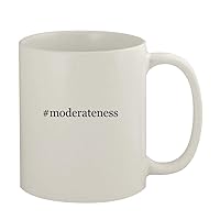 #moderateness - 11oz Ceramic White Coffee Mug, White