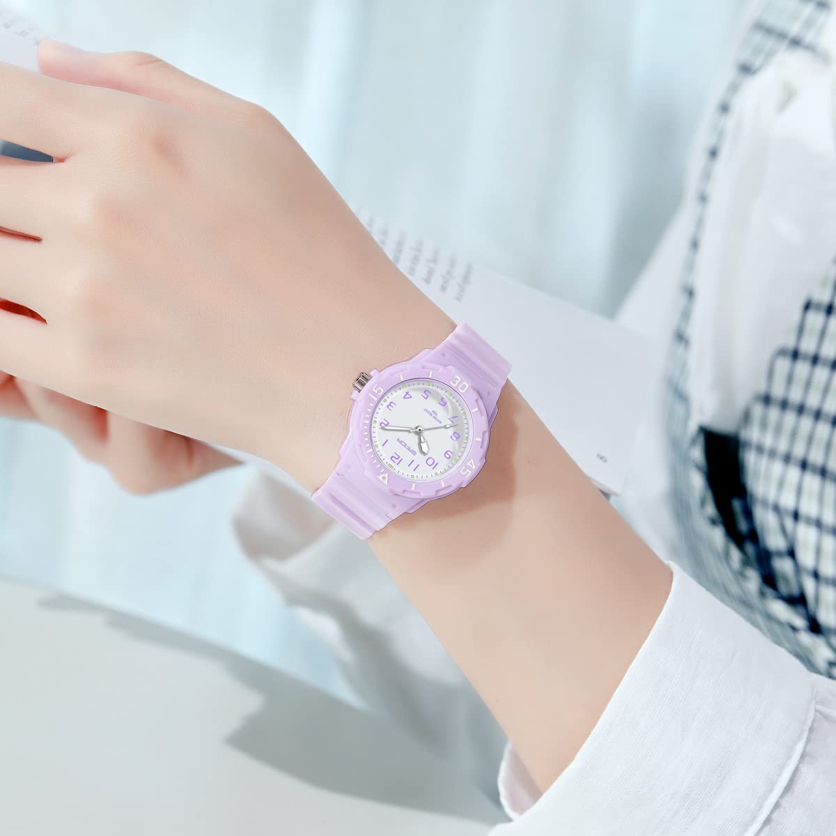 WISHFAN Women Waterproof Nurse Watch Analog Watches LED Backlight Simple Watch Wrist Watch for Girls Womens