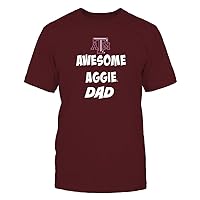 FanPrint Texas A&M Aggies T-Shirt - Texas Aggie Awesome Dad - Men's Tee/Maroon/XL