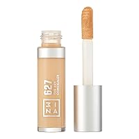3INA The 24H Concealer 627 - Brightening, Color Correcting Concealer for a Natural, Poreless Finish - Lightweight, Buildable, Creamy Formula - Thick Applicator for a Smooth, Easy Blend - 0.15 oz
