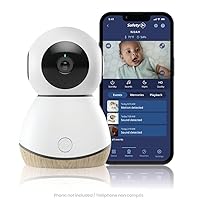 Safety 1ˢᵗ 360° Smart Baby Monitor: 1080p HD, PTZ, Day/Night Vision, Cry Detection, Two-Way Talk, Lullabies, Google Home & Amazon Alexa, Multi-Monitor, Secure Cloud/SD, iOS & Android, Echo/Google Home