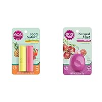 100% Natural Lip Balm - Strawberry Peach and Pineapple Passionfruit, Dermatologist Recommended & Natural Shea Lip Balm- Honey Apple, All-Day Moisture, Made for Sensitive Skin
