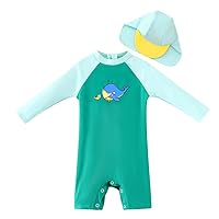 UMELOK Baby Boys UPF 50+ Sun Protection One Piece Rashguard Swimsuit with Snap Bottom