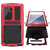 Samsung S24 Plus Metal Bumper Silicone Case with Stand Built-in Screen Protector Gorilla Glass Hybrid Durable Military Shockproof Heavy Duty Rugged Outdoor Man Full Body Camera Cover (Sliver)