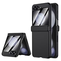 for Samsung Galaxy Z-Flip-5 Case: [Full Cover Hinge Protection] Slim Phone Case for Women and Men with Screen Protector Volume Key Protection Wireless Charging for Galaxy Z Flip 5 5G(2023)