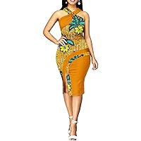 Fashion African Dresses for Women Bazin Riche Patchwork Slim Midi Dress Outfit Party Wear Vestidis