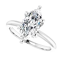 925 Silver,10K/14K/18K Solid White Gold Handmade Engagement Ring 1.0 CT Marquise Cut Moissanite Diamond Solitaire Wedding/Bridal Gift for Women/Her Gorgeous Gift