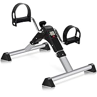 Pedal Exerciser, Under Desk Bike Stationary Exerciser for Arm and Leg Workout, Portable Folding Sitting Cycle