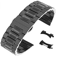 14/15/16/17/18/19/20/21/22/23/24mm Stunning Brushed Stainless Steel Watch Strap Watchband Replacement with Straight&Curved End