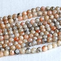 1 Strands Natural Orangle Gold South Africa Sunstone Round Loose Gemstone Ball Beads 6mm 15.5