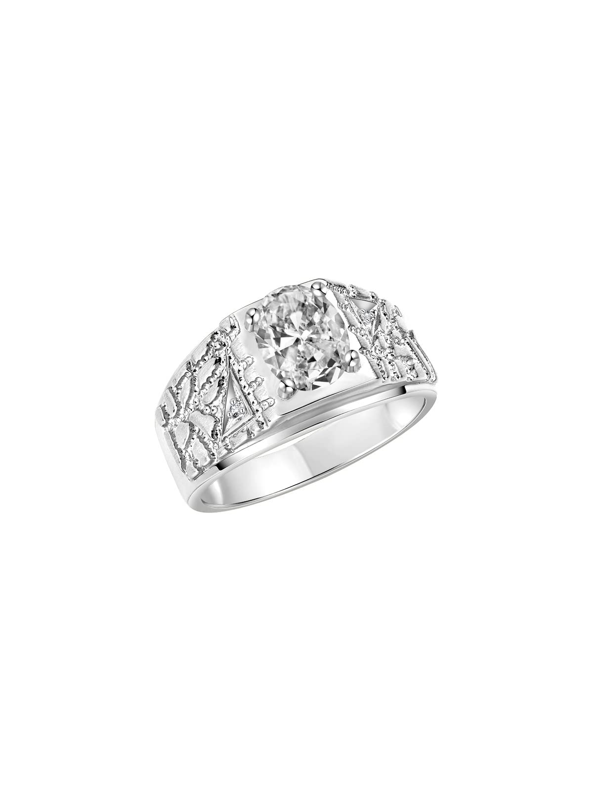 Rylos Mens Rings Sterling Silver Designer Nugget Ring Oval 9X7MM Gemstone & Genuine Sparkling Diamonds Rings Color Stone Birthstone Rings For Men, Men's Rings, Silver Rings, Sizes 8,9,10,11,12,13