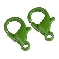 Lobster Clasp 50pcs Colorful Plastic Lobster Clasps Key Chain Key Ring Lamp Shape Buckle Snap Hook for DIY Jewelry Making Findings Durable (Color : Green, Size : 12mm)
