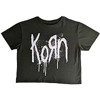 Korn Crop Top T Shirt Still A Freak Band Logo Official Womens Green