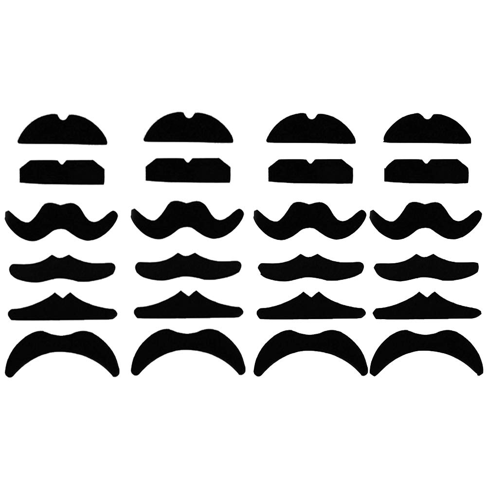 Haawooky 24 PCS Fake Mustaches,Mustache Party,Mustache for Masquerade Party and Performance Black¡­
