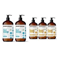 3-in-1 Soap, Body Wash, Bubble Bath, Shampoo, 32 Ounce (Pack of 2), Unscented & Liquid Hand Soap, 12.75 Ounce (Pack of 3), Meyer Lemon and Mandarin