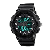 PASNEW Watch,Digital Sports Watch LED,Outdoor Sports Watch,Multifunction Waterproof,Boys Wrist Watches 50M Waterproof-Black