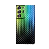 MightySkins Carbon Fiber Skin Compatible with Samsung Galaxy S21 Ultra - Rainbow Streaks | Protective, Durable Textured Carbon Fiber Finish | Easy to Apply | Made in The USA