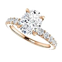 1.5 CT Oval Diamond Moissanite Engagement Ring Wedding Ring Eternity Band Vintage Solitaire Halo Hidden Prong Silver Jewelry Anniversary Promise Ring Gift
