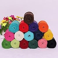 Pack of 16 Colored Jute Burlap Ribbon Rolls 2 Yards Per Roll Craft Rustic Wedding Decoration Packing Wrapped, Different Color