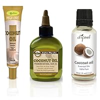 Difeel Hair and Essential Oil -Coconut Oil 3 Piece Set