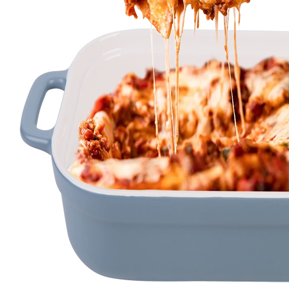16.9x10 Inch ,4.5 quart， Ceramic Casserole Dish with Lid, Large bakeware with ,Covered Rectangular Casserole Dish Set, Lasagna Pans with Lid for Cooking, Baking dish With Lid for Dinner, Kitchen Christmas box gift; present; souvenir friend Men friends get