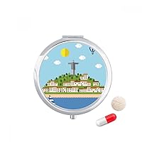 Mount Corcovado Fire Balloon Brazil Pill Case Pocket Medicine Storage Box Container Dispenser