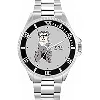 Grey Miniature Schnauzer Dog Mens Wrist Watch 42mm Case Custom Design