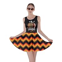CowCow Womens A Line Dresses Thanksgiving Pattern Autumn Fall Warm Shades Leaves Flare Skater Dress, XS-5XL