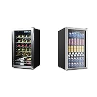 BLACK+DECKER Wine Cooler Refrigerator, 26 Bottle Compressor Cooling Wine Fridge & EUHOMY Beverage Refrigerator and Cooler, 126 Can Mini fridge with Glass Door